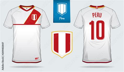 Soccer jersey or football kit template design for Peru national ...