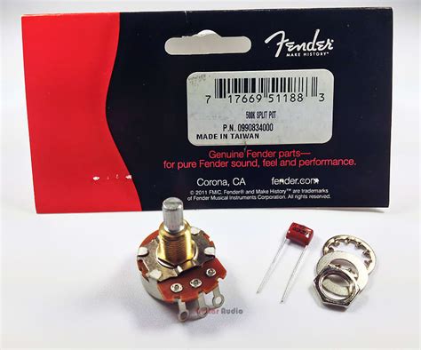 Fender 099 0834 000 500K Audio Taper Knurled Split Shaft Reverb