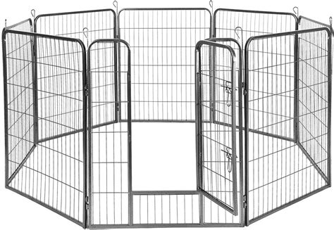 Giantex 40 Inch Dog Fence With Door 8 Panels Dog Playpen For Outside