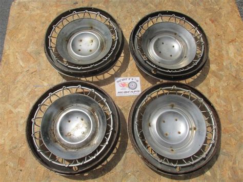 1962 1963 Chevy Corvair 14 Optional Spinner Wheel Covers Hubcaps Set Of 4 Ebay