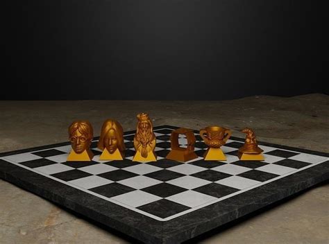 Harry Potter Chess Set - 6 Chess Game Pieces 3D model 3D printable ...