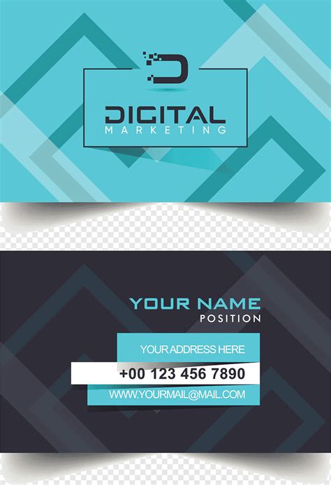 Digital Business Card Contrast Geometric Lines Png Pngwing