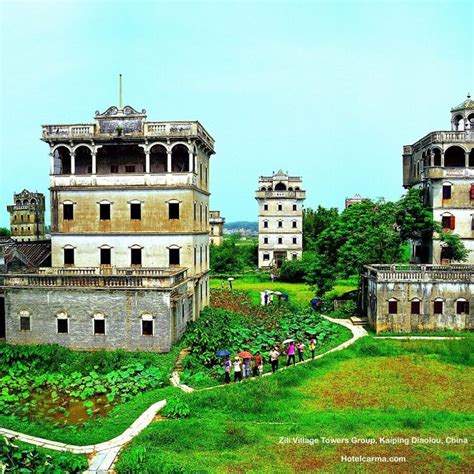 Zili Village Towers Group Kaiping Diaolou China Kaiping County Km