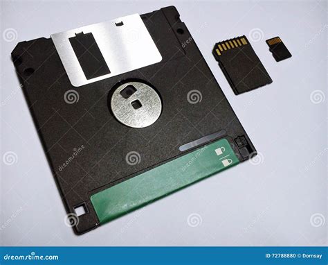 From Past To Present The Diskette Sd Card Micro Sd Card Stock Photo