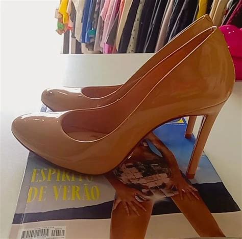 Scarpim Nude Schutz Sapato Feminino Schutz Usado Enjoei