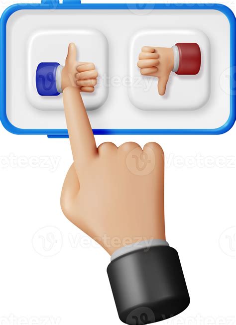 3d Thumbs Up And Thumbs Down Gestures In Phone 35711347 Png