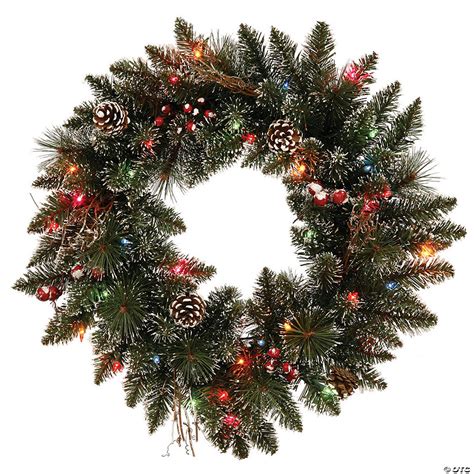 Vickerman 24 Snow Tipped Pine And Berry Christmas Wreath With Multi