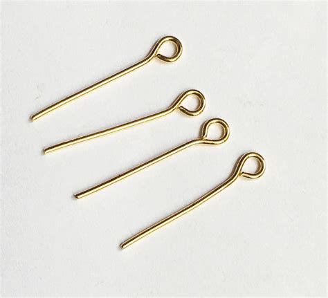 Bulk 500 Gold Color Steel Eye Pins 20mm Long 21 Gauge Etsy