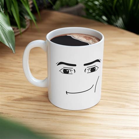 Roblox Man Face Mug 11oz Double Sided Ceramic Mug Gamer Roblox Etsy Uk