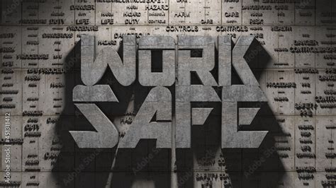 Work Safe Title Health And Safety Whs Hse Osh Welfare In The Workplace Stock Illustration