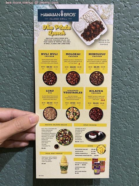 Carta Del Restaurante Hawaiian Bros Island Grill Kyle