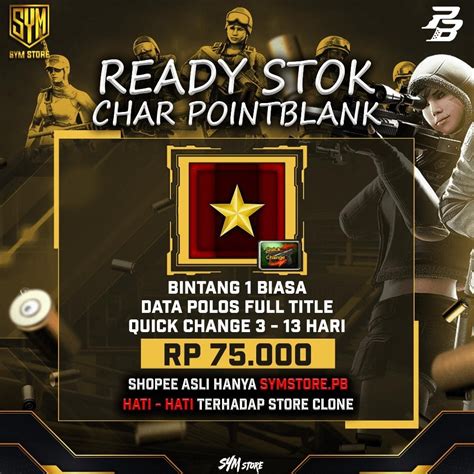 Jual Promo CHAR AKUN POINTBLANK DATA POLOS FULL TITLE MAJOR 1