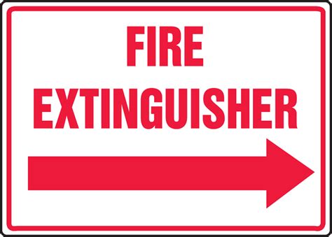 Fire Extinguisher Arrow Sign Printable