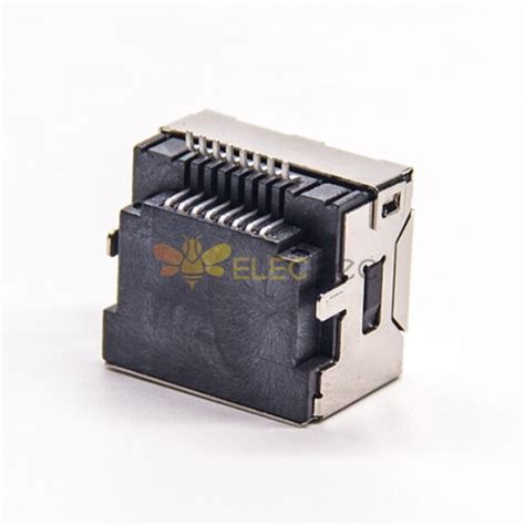 Rj45 8p8c Connector 90 Degree Single Port Smt Pcb Mount Shielded Jack