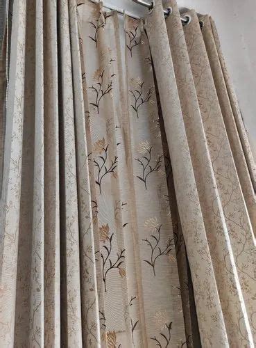 Brown Polyester Leaf Printed Window Curtain At Rs Meter In