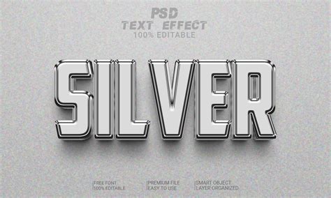 3d Text Effect Psd File Silver Graphic By Imamul0 · Creative Fabrica