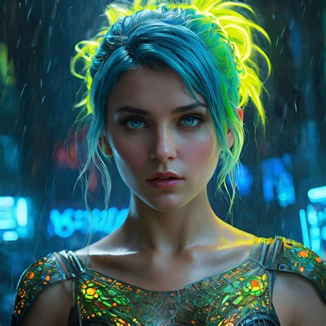 Neon Hair Ai Generated Artwork Nightcafe Creator