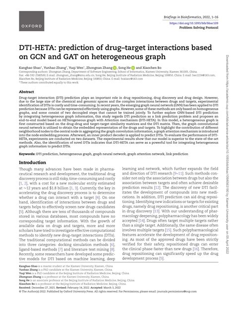 Pdf Dti Heta Prediction Of Drug Target Interactions Based On Gcn And