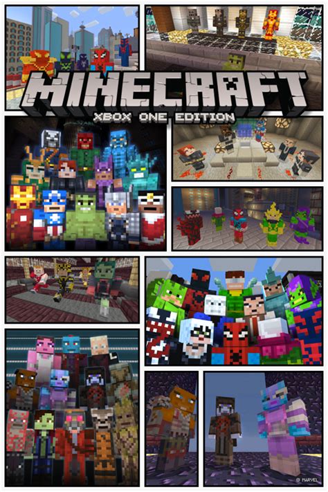 Minecraft Xbox One Edition Minecraft Marvel Skin Packs Bundle 2015