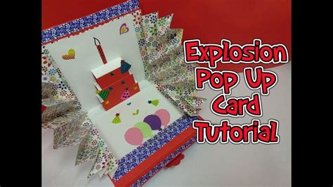 Birthday Card Making Explosion Pop Up Card Tutorial Youtube