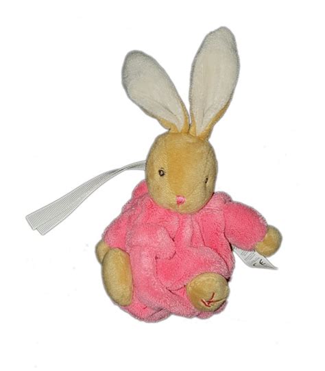 Mini Doudou Kaloo Lapin Nez Rose Plume