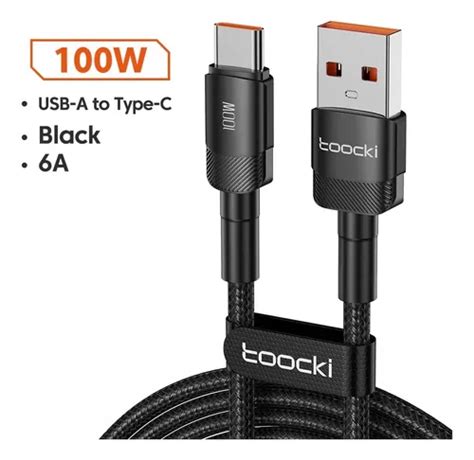 Cable Usb A Tipo C Carga Super Rápida 100w De 2 Metros Color Negro Mercadolibre