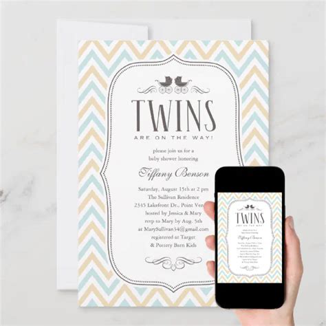 Twin Boy Baby Shower Invitations | Zazzle