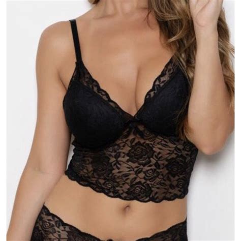 Cropped Top Em Renda Forro Sem Bojo Lingerie 0222 Shopee Brasil