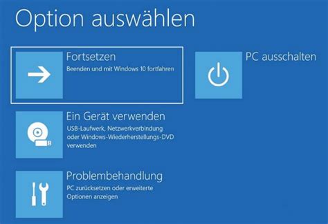 Windows 10 Bootmenü Erweiterte Optionen verschwunden