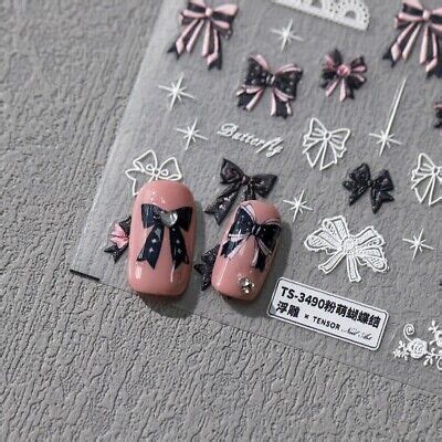 Lace Bowknot Nail Stickers Mini Nail Art Stickers Vintage Manicure