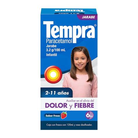 Jarabe Tempra Infantil Sabor Fresa 32 G 120 Ml Walmart En Línea