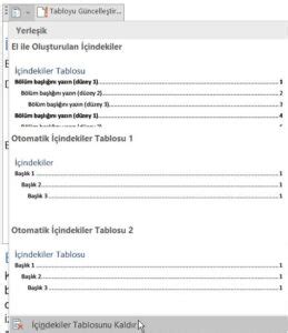 Microsoft Word de İçindekiler Tablosu Oluşturma My To World