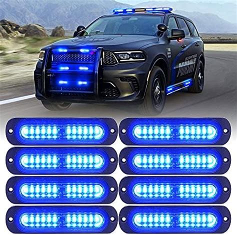 Amazon Xprite Red Blue LED Surface Mount Strobe Police Lights Kit