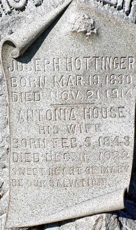 Antonia House Hottinger 1843 1922 Memorial Find A Grave