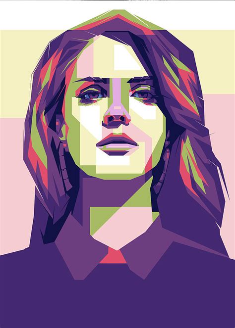 Lana Del Rey in WPAP style Digital Art by Yendri Hafidz - Pixels