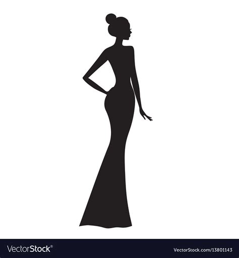 Fashion model silhouette of beautiful woman Vector Image