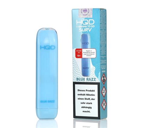 HQD 600 Surv Blue Razz Aroma Einweg E Shisha 20mg Nikotin EvoCigs