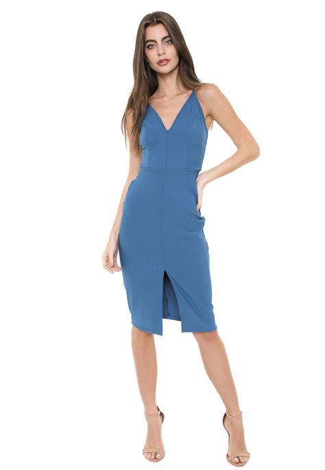 Vestido Colcci Curto Recortes Azul Compre Agora Dafiti Brasil