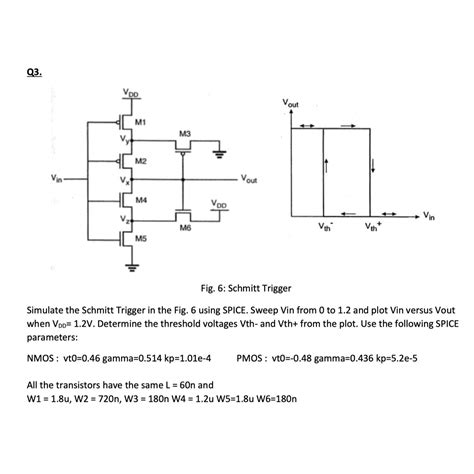 Solved Q3 Fig 6 Schmitt Triggersimulate The Schmitt