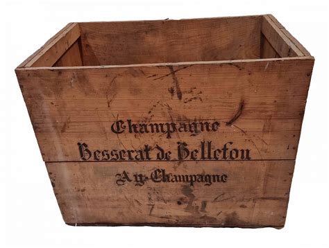 Large Vintage French Champagne Crate Besserat Rue De France