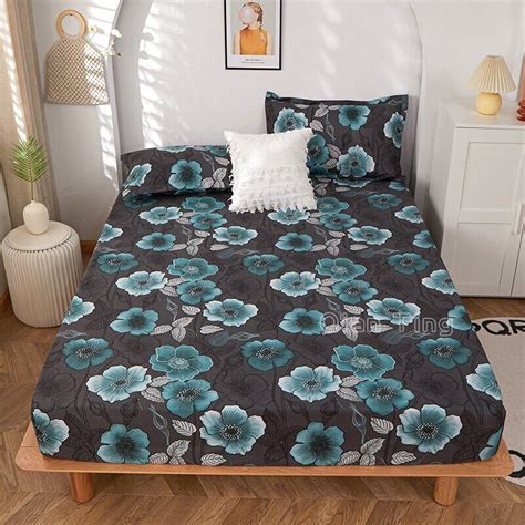 100 Polyester Printed Fitted Sheet Mattress Cover Four Corners With