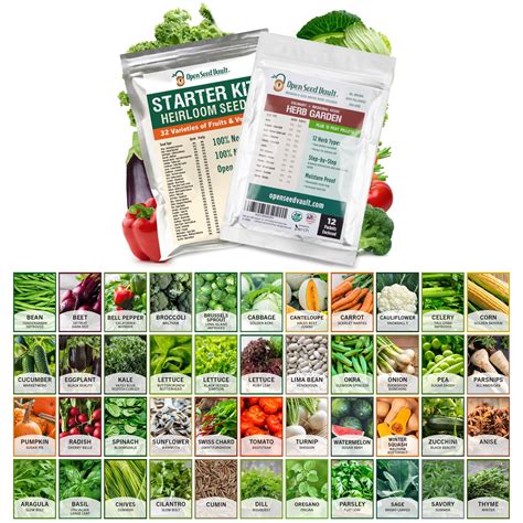 Open Seed Vault Variety Pack Bundle 44 Varieties Herb Garden
