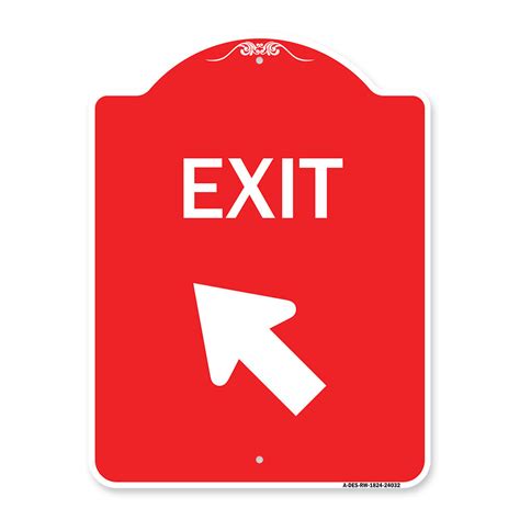 Signmission Designer Series Sign Exit Sign Exit With Left Arrow