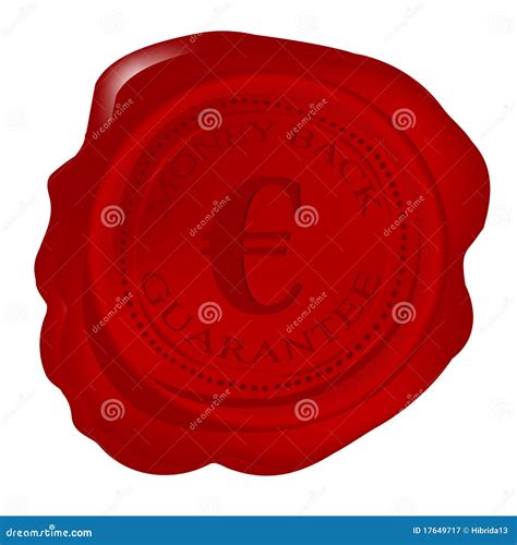 Wax Seal With Money Back Stamp Vector Illustration Cartoondealer