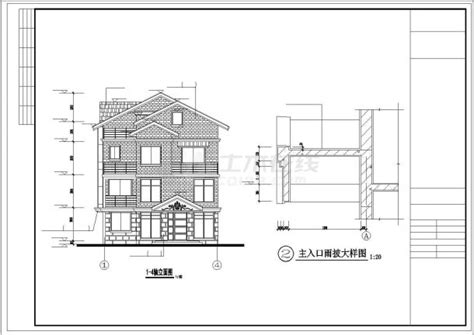 私家三层别墅建筑设计cad施工图别墅建筑土木在线