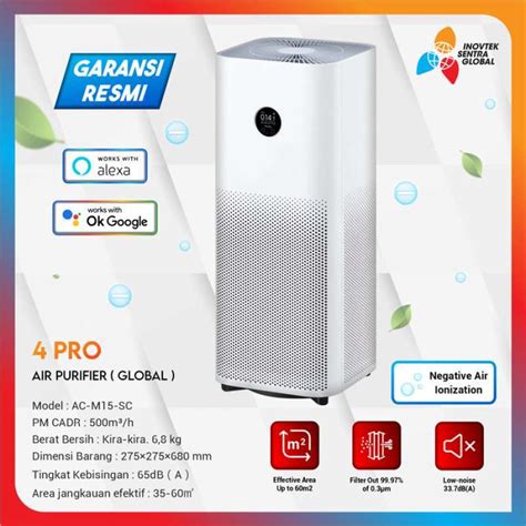 Promo Xiaomi Mi Smart Air Purifier 4 Pro Pembersih Udara Diskon 23