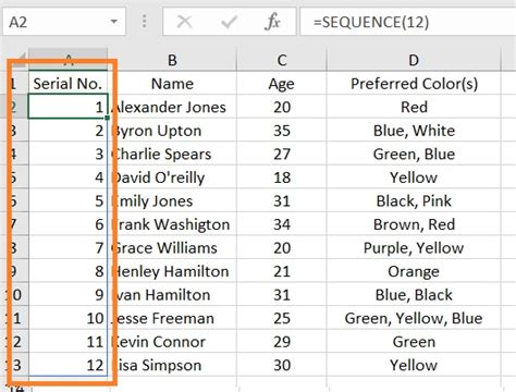 Enter Sequential Numbers In Excel