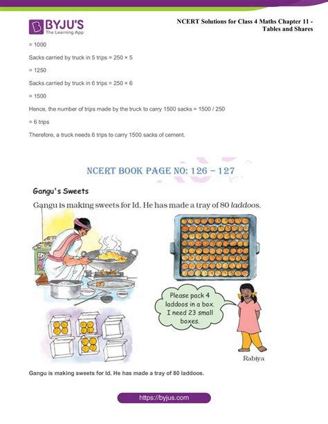 Ncert Solutions Class 4 Maths Chapter 11 Tables And Shares Get Free Pdfs