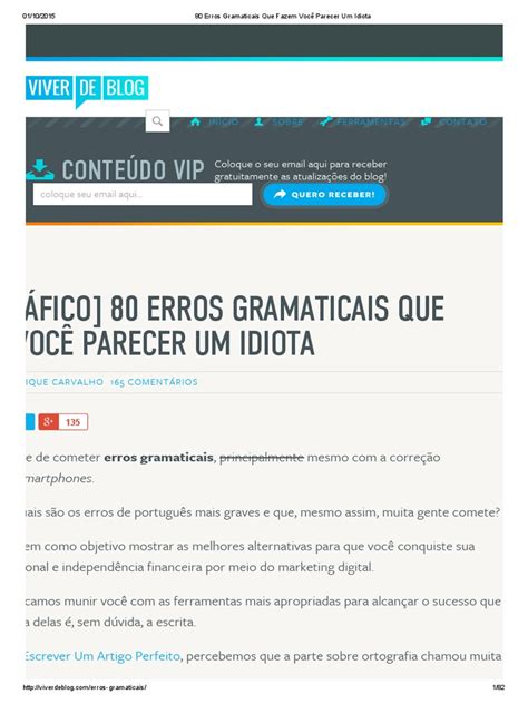 PDF 80 Erros Gramaticais Que Fazem Você Parecer Um Idiota pdf