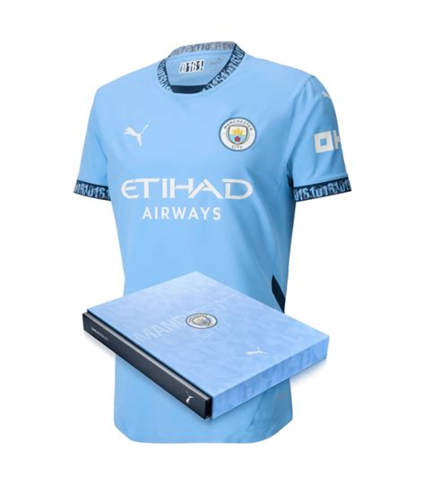 Coffret Maillot Manchester City Domicile Authentique